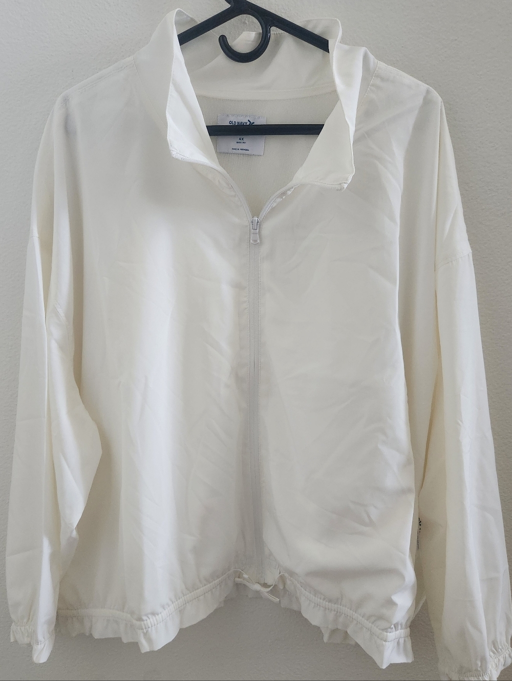 Old Navy Active Stretchtech White Lightweight Zip-Up Jacket